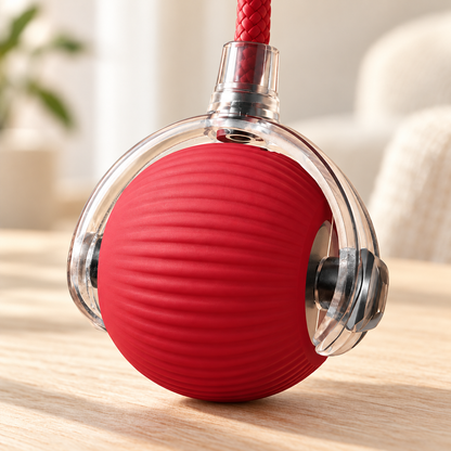 Hanging Cat Play Ball — Red — product detail — product illustration