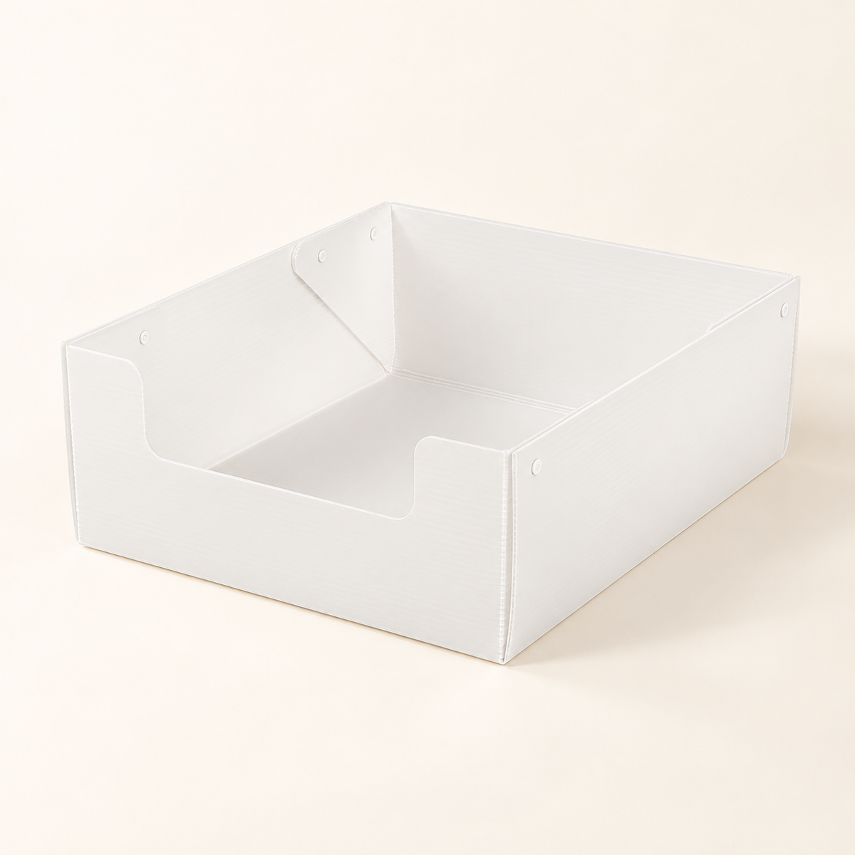 Foldable Cat Litter Tray — White — product view — product illustration