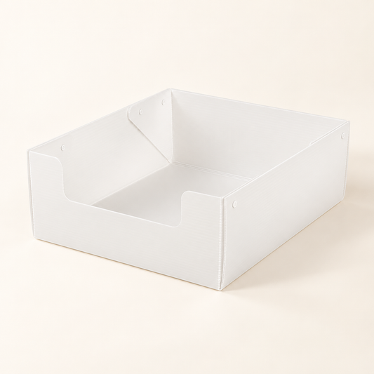Foldable Cat Litter Tray — White — product view — product illustration