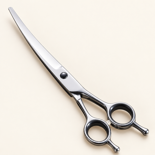 Curved Pet Grooming Scissors — product view — product illustration